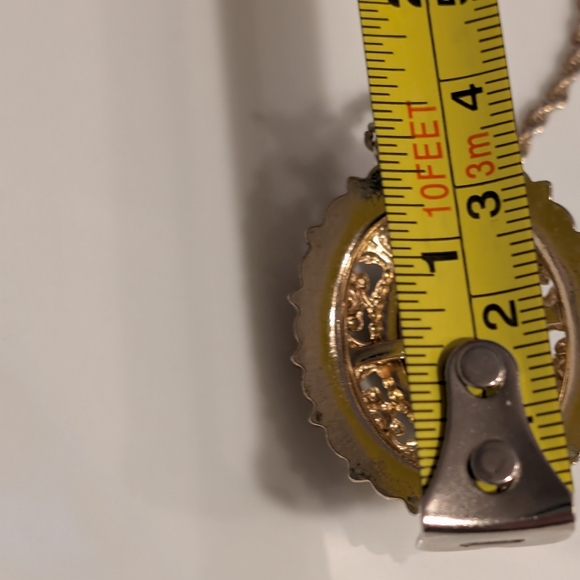 Vintage Coro Pegasus Blue Topaz Oval Pendant Necklace - Picture 8 of 9